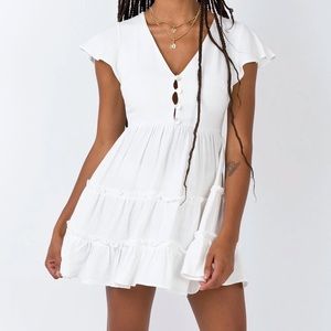 Princess Polly Foster Mini Dress in Off White
